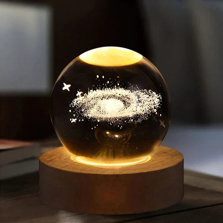 3D Crystal Ball Galaxy Lamp